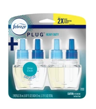 Febreze Plug Heavy Duty Air Freshener Scented Oil 2 Refills Crisp Clean