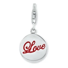 Love Charm Enameled .925 Sterling Silver Click On Amore La Vita