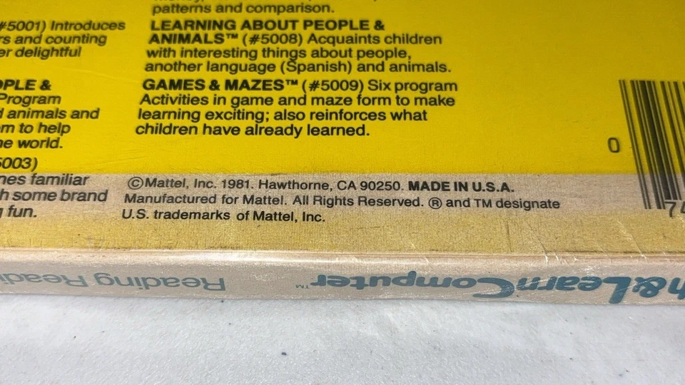 1982 Mattel TLC Teach & Learn Computer Reading Readiness No. 5000 Vintage NEW - Image 3 of 4