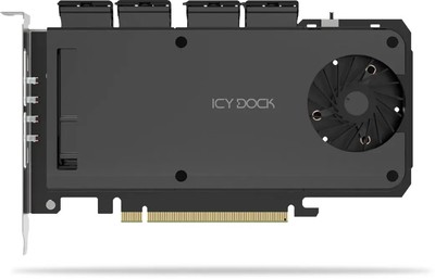 Icy Dock Mobile Rack Adapter Card 4-Bay M.2 NVMe SSD zu PCIe 4.0 x 16