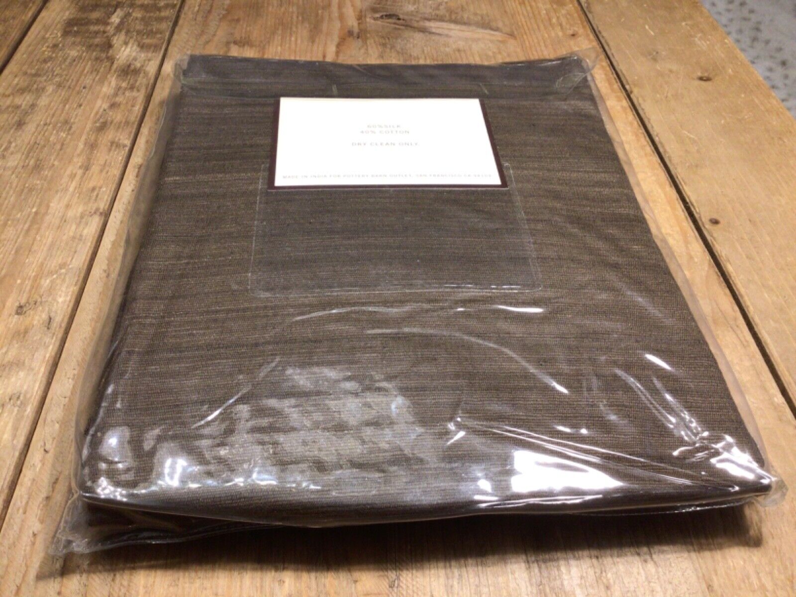 2 New Pottery Barn Outlet Sophia Silk Cotton Drape 42x96 Ring Top Brown