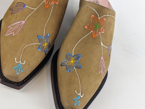 Charlie 1 Horse NIB 7.5 Tan Hand-painted Mules Lucchese - Picture 2 of 9