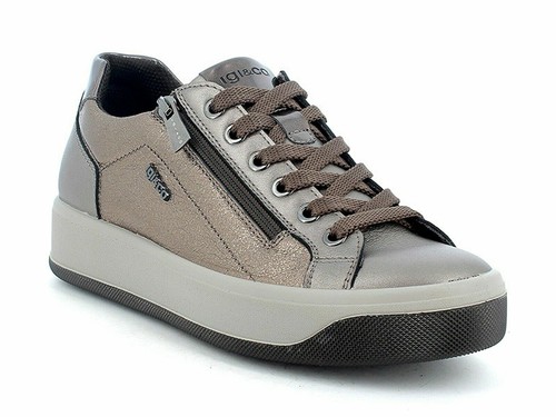 IGI\u0026CO SCARPE SNEAKER DONNA IN PELLE BRONZO MARRONE ZIP 8172433 DAL 36 AL  41 NEW | eBay