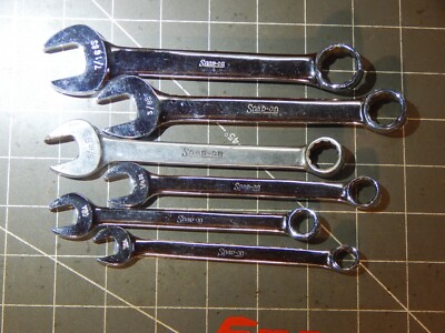 Snap On 6 Piece British Standard Short Wrench Set 1BA 7/16BS 12Pt WOEX BA BS 6Pc