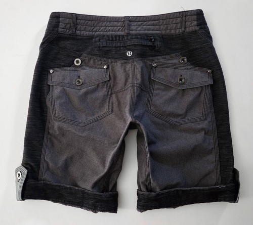 Lululemon RIDE ON Shorts Grey Cycling Spinning Reflective Cuffed 9" Size 6 - Picture 3 of 10