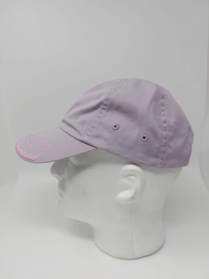 Gorra púrpura con correa trasera rosa para mujer conciencia del cáncer de mama Foto 3 de 4