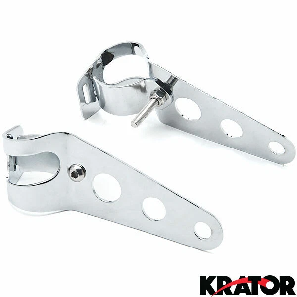 Soporte de montaje de faros para motocicleta 31 mm-37 mm horquilla oreja picadora café corredor cromo Foto 3 de 4