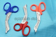 NEW 3 PARAMEDIC UTILITY BANDAGE TRAUMA EMT EMS SHEARS SCISSORS 5.5"-BLUE+OR+RED