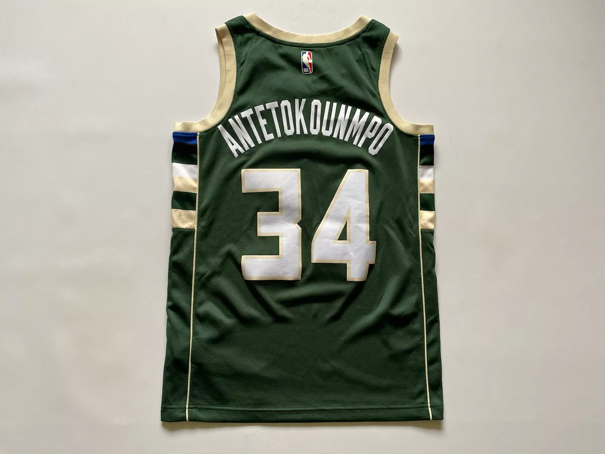 Men's Milwaukee Bucks Giannis Antetokounmpo #34 Nike Cream