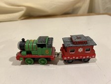 Diecast Snowy Percy with Snowflakes Caboose Thomas Take N Play or Take Along