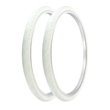PRO+ Bicycle 26" x 1.50" All White (2) Slick TREAD Bicycle 26" Tires