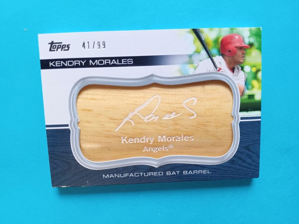 Actualización Topps 2010 barril de murciélago fabricado por Kendry Morales #41/99 Anaheim Angels Foto 2 de 3