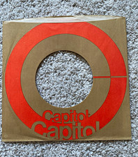 Capitol 7" 45 RPM Record Sleeve Paper Outer Sleeve Beige/Orange Holds 1