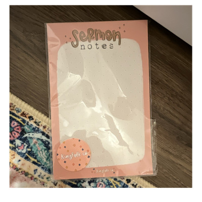 Kungfolk Co Pink Sermon Notes Journal Notepad Memo Pad, ''Salmon Notes''