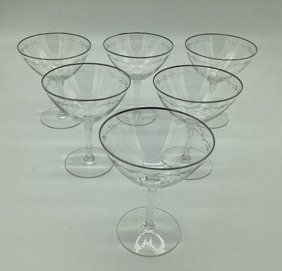 Vintage Gorham Chanson Platinum Champagne Glasses - Set Of 6