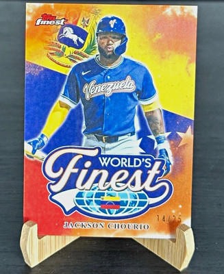 2026 Topps Finest Jackson Chourio Orange/25 Worlds Finest Team Venezuela WF-26