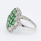 Rich Green Tsavorite Ring 14K Solid White Gold Natural Green GemStones — photo 8