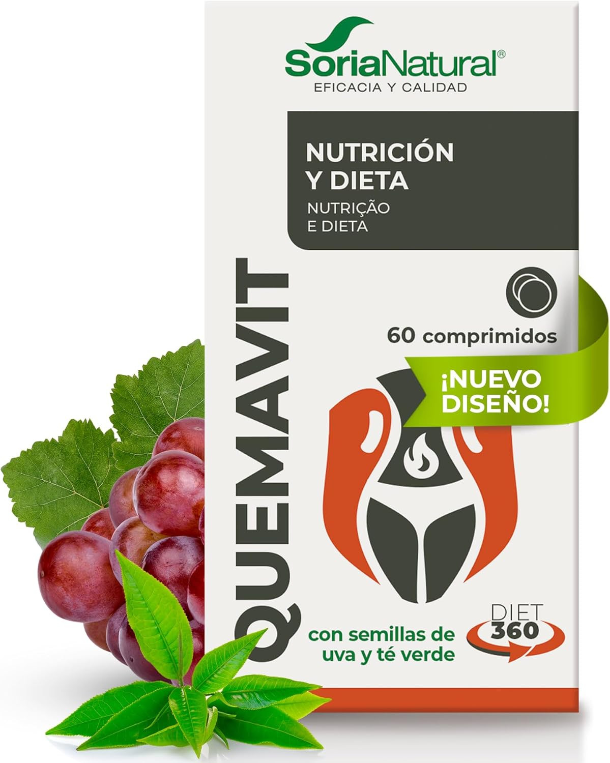 Soria Natural Quemavit - Efecto Termogénico - Semillas De Uva, Té Verde, L-Carni