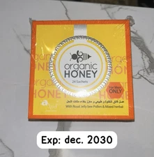 Organic Honey infused with Natural Jelly, Honey Bee Pollen 24 Sachets SHIPS FAST