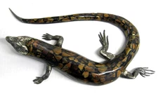 Vintage MAITLAND-SMITH Lizard  Pen Shell Silver Bronze Sculpture - WITH DEFECTS