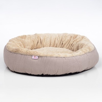 Donut Cuddler Dog Bed Calming Round Plush Pet Bed for Small