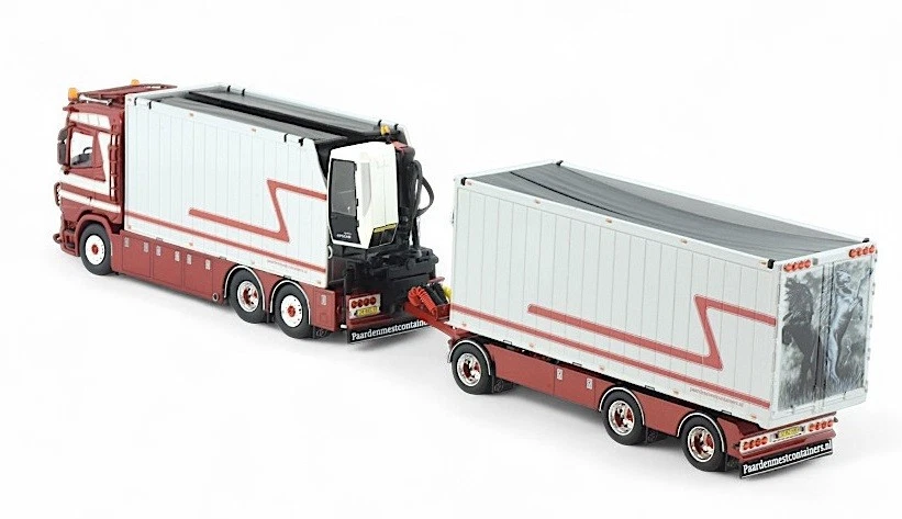 TEKNO, SCANIA R580 6x2 rigido con gru e 1+2 assi G&J VAN LEEUWEN, 1/50,  TEK8... - Immagine 4 di 4