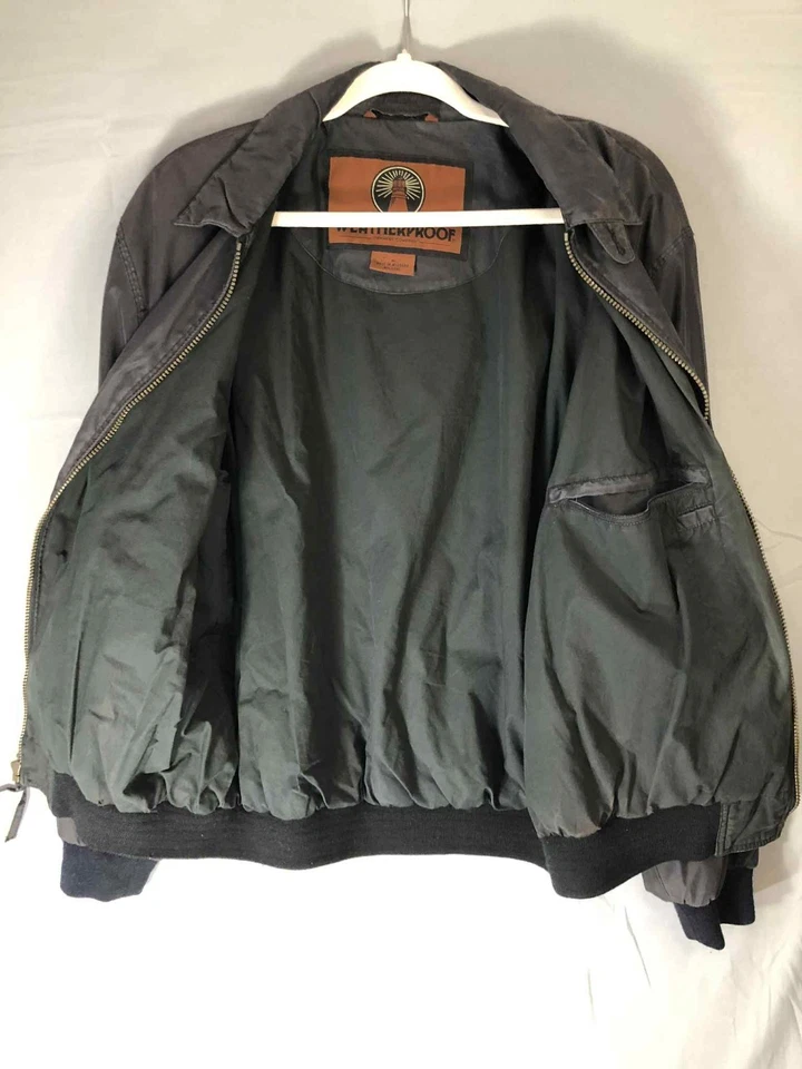 Weatherproof Vintage Mens Bomber Jacket sz M Black Micro Suede - Image 2 of 4