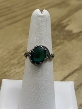 Wheeler Mfg. Vintage Designer Signed 925 Sterling Abalone Stone Ring Sz 5.75