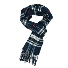 Unisex Classic Tartan Plaid Winter Scarf Soft Cashmere Feel 72x12 Navy