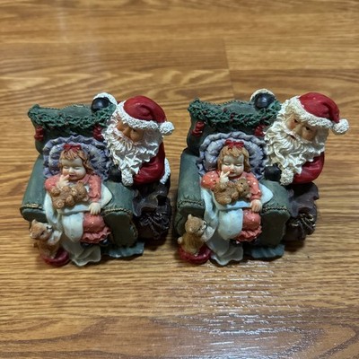 Vintage K s Collection Santa In Action Figurine Santa Watches Kid Sleep lot of 2