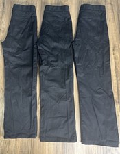 Lot Of 3 Boys French Toast Size 14 Husky Uniform Pants Straight Fit Black
