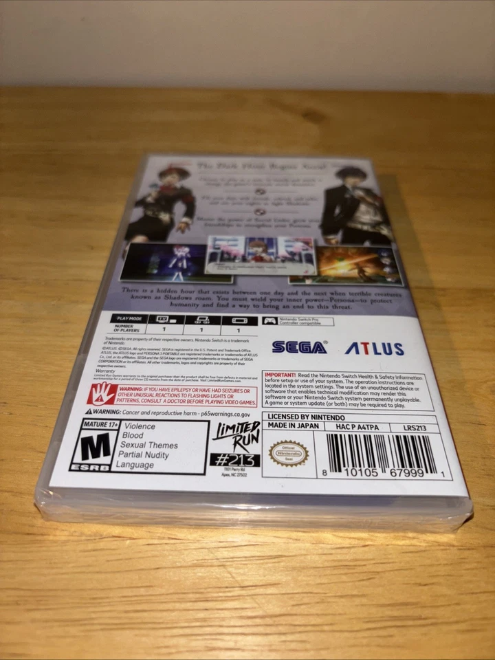 BRAND NEW PERSONA 3 PORTABLE LIMITED RUN GAMES #213 SWITCH U.S. ESRB VERSION - Image 4 of 4