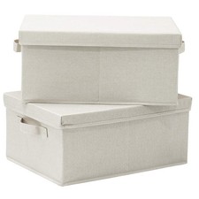 HOONEX Foldable Storage Bins with Lids, 2 Pack, Storage Boxes with Carrying H...