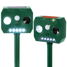 Solar Ultrasonic Animal Repellent Outdoor, 2 Pack Cat Squirrel Raccoon Bird D...