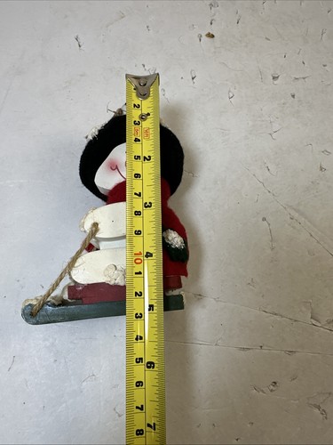 👉👉 Snowman On Wood Sled Christmas Figurine Free Shipping - Picture 7 of 7