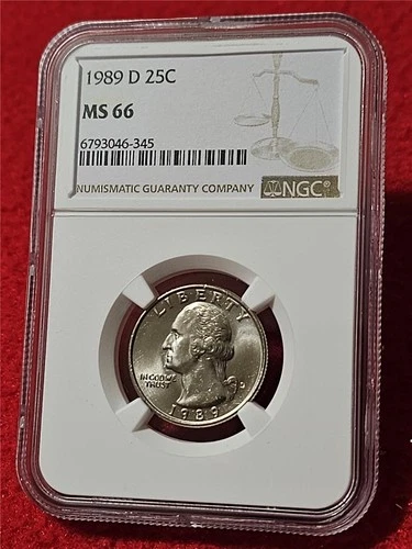 1989-D WASHINGTON QUARTER   NGC MS 66  UNCIRCULATED                     #T1415