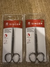 SINGER 4  Forged Embroidery, Extra Curved tip Scissors, Silver Lot Of 2