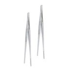 2 Pcs Stainless Steel Steak Clamps Food Clips Kitchen Gadget 30 cm