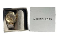 NWT Michael Kors Watch Ritz Gold Stainless Steel Bracelet Analog Women's MK6356