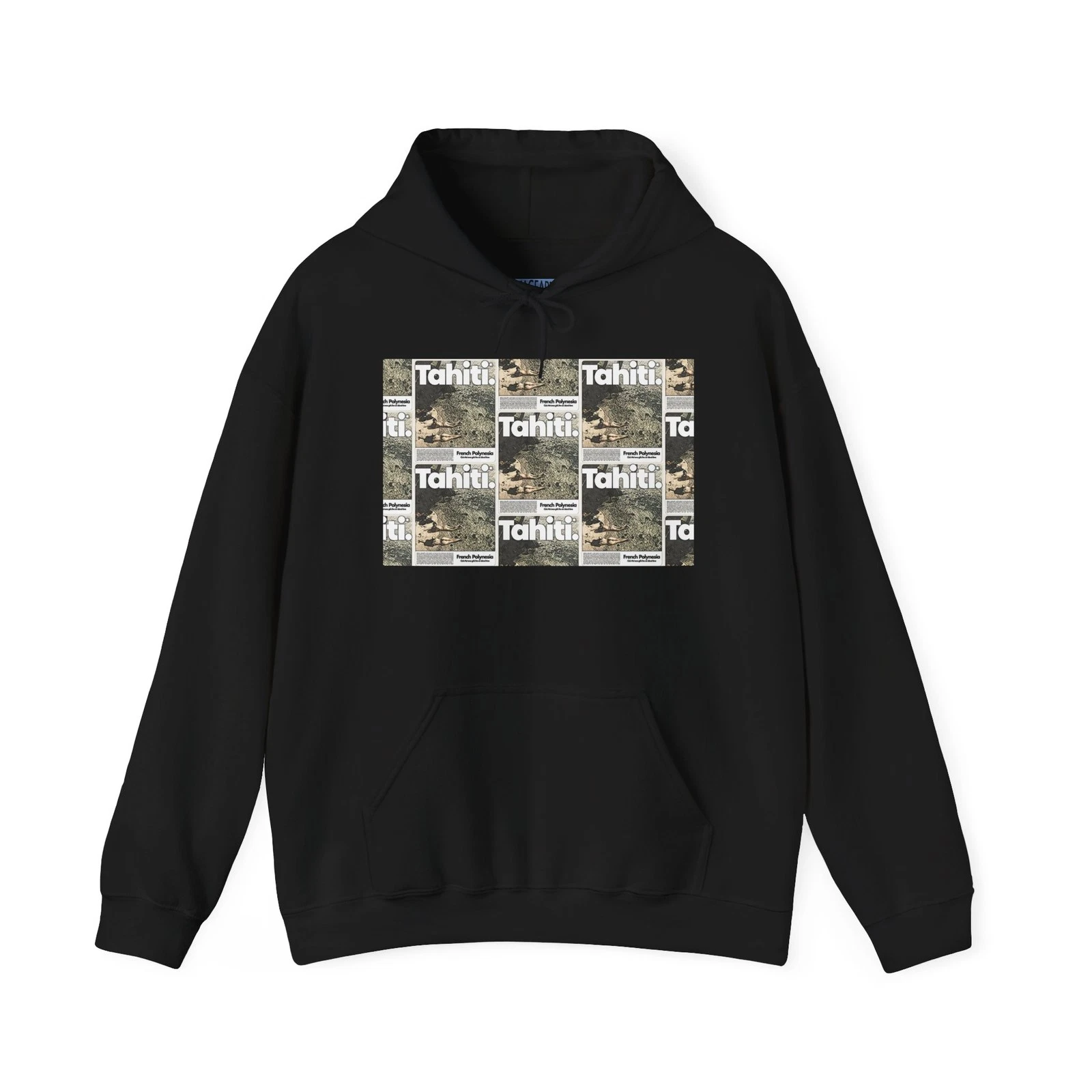 Tahiti Retro Travel Art Graphic Print Long Sleeve Unisex Hoodie Sweatshirt Gift