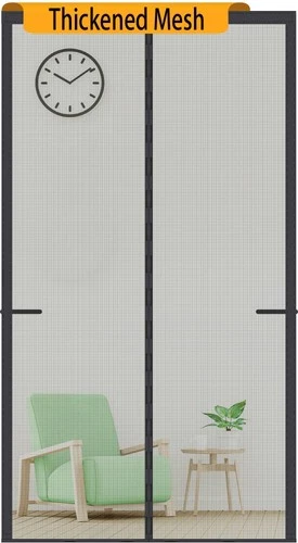Upgraded Magnetic Screen Door Thicker Fits Doors to 38 x 82 Inch, Black  - Picture 1 of 7