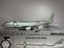 Inflight200 Alitalia Boeing 747-200B I-DEMS Bulgari livery B-BULGARI-MS w/stand