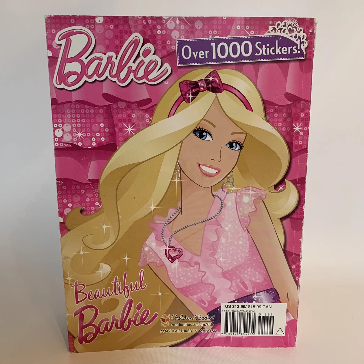 Beautiful Barbie Coloring Book with Over 1000 Stickers by Golden Books