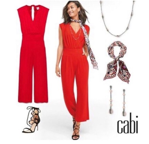 NWT Cabi Uptown Jumpsuit Ankle/Cropped in Vermilion Red M - Picture 16 of 16