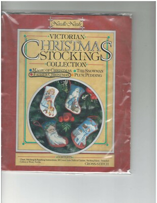 Needle Needs Victorian Christmas Stocking Santa ''Mini'' Counted Cross Stitch Kit 