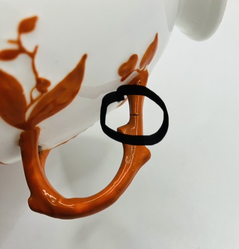 Bodley Aesthetic Movement Orange Branch Handle Duo, Cup & Saucer - circa 1871 - Picture 18 of 18