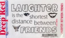 New Deep Red Rubber Stamp LAUGHTER BETWEEN FRIENDS cling free USA ship
