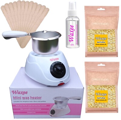 HOME WAXING KIT Folie Wachsperlen Streifenlos Hartwachs Oberlippe Bikini Haarentfernung 