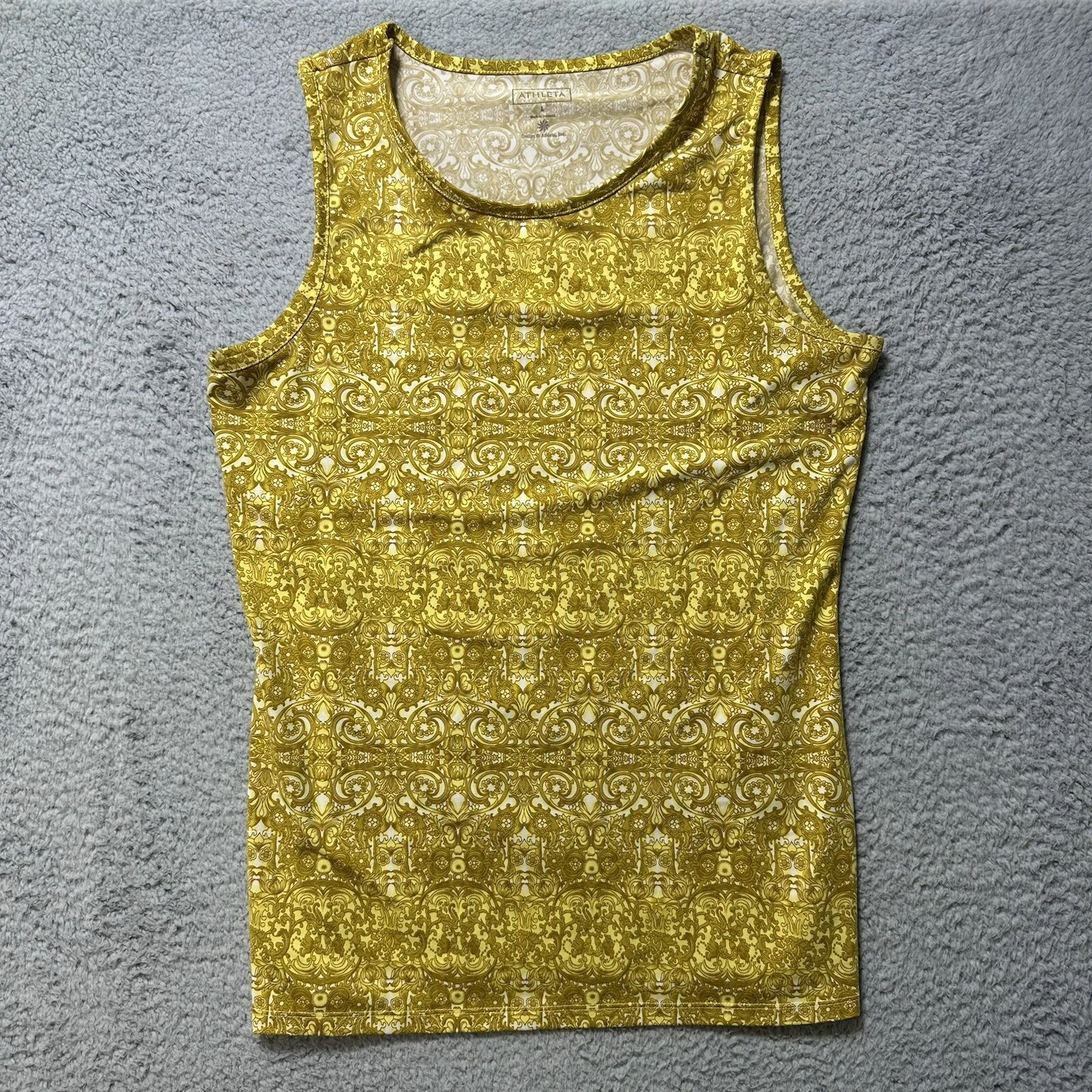 athleta athletic workout geo damask print tank-top