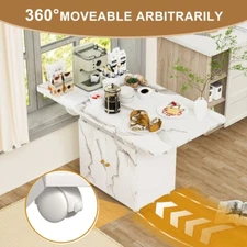 47" Wood Folding Dining Table Removable Entryway Table Kitchen Island Side Table